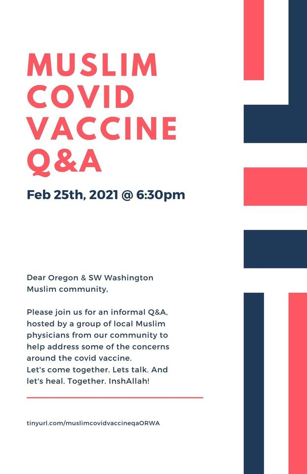 TODAY TALK: Covid -19 Vaccine Q&A for Muslims Oregon & SW Washington